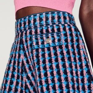 Sandro Women's Gilo Plaid Tweed High Waist Shorts